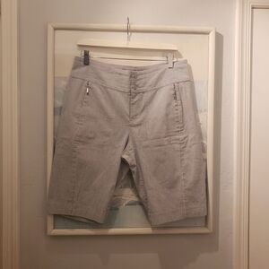 Jofit Shorts Womens 14 Black Golf Plaid Stretch Flat Front Mid Rise Performance